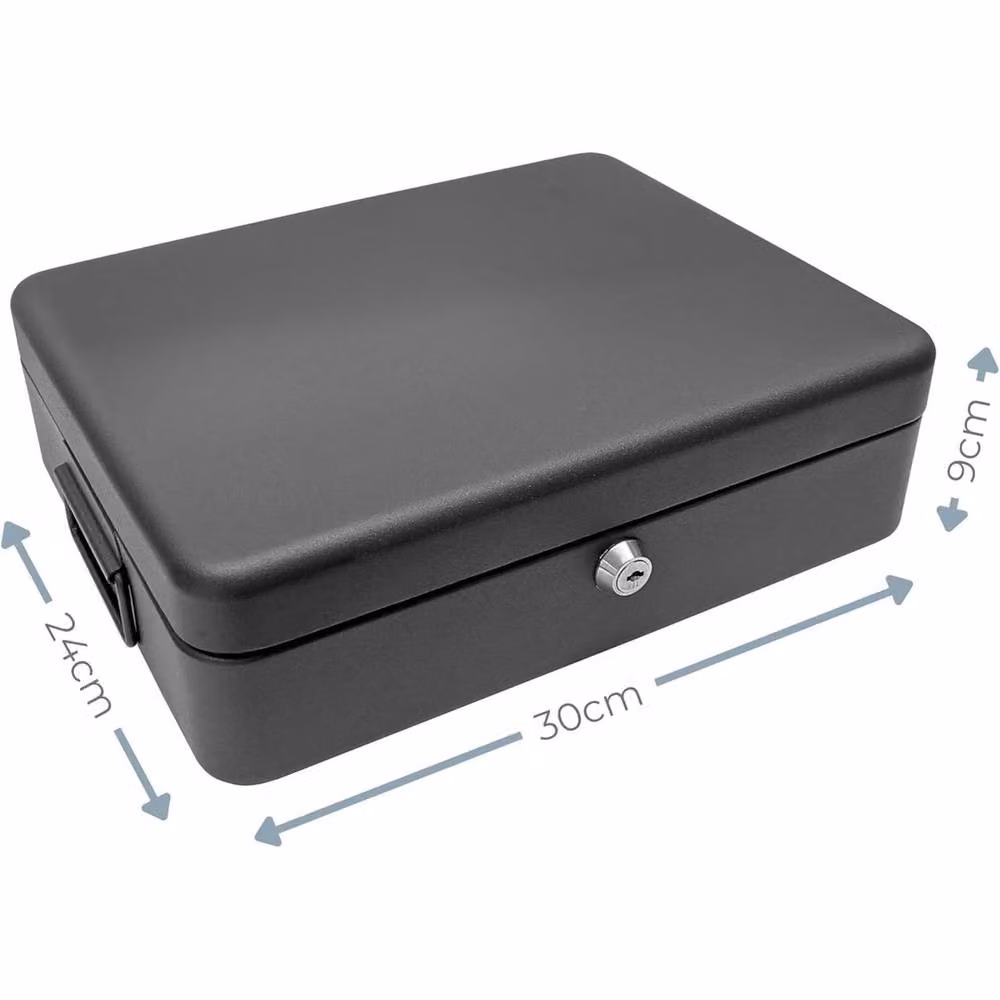 SPETLEK 12 Inch Fireproof Security Lock Box and Cash Chest in Black – 2