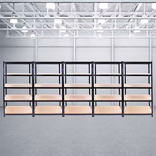 Monster Racking T-Rax Steel Warehouse and Garage Metal Shelving, Black, W: 90 cm, D: 45 cm, H: 180 cm – 7