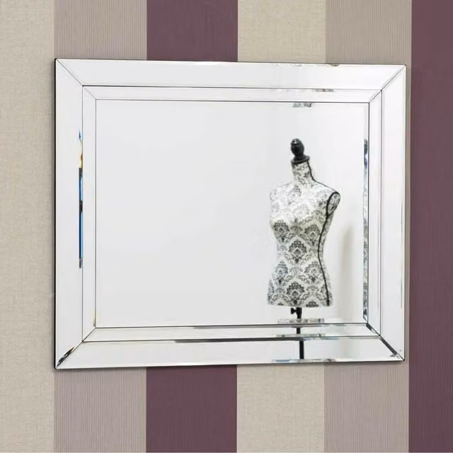 Pennington All Glass Venetian Mirror by MirrorOutlet in Silver, W: 58 cm, H: 68 cm