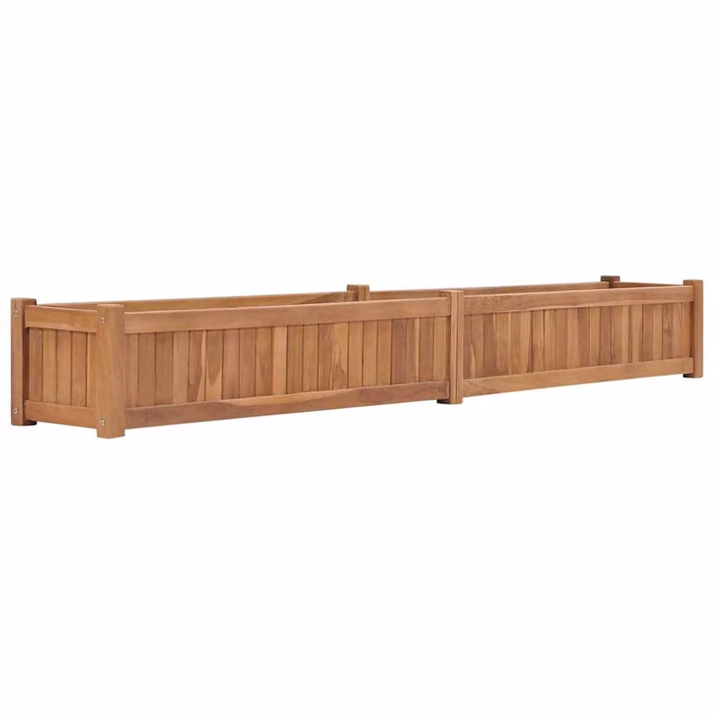 Berkfield Home Solid Teak Wood Raised Bed in Brown, W/D/H: 200 x 30 x 25 cm – 2