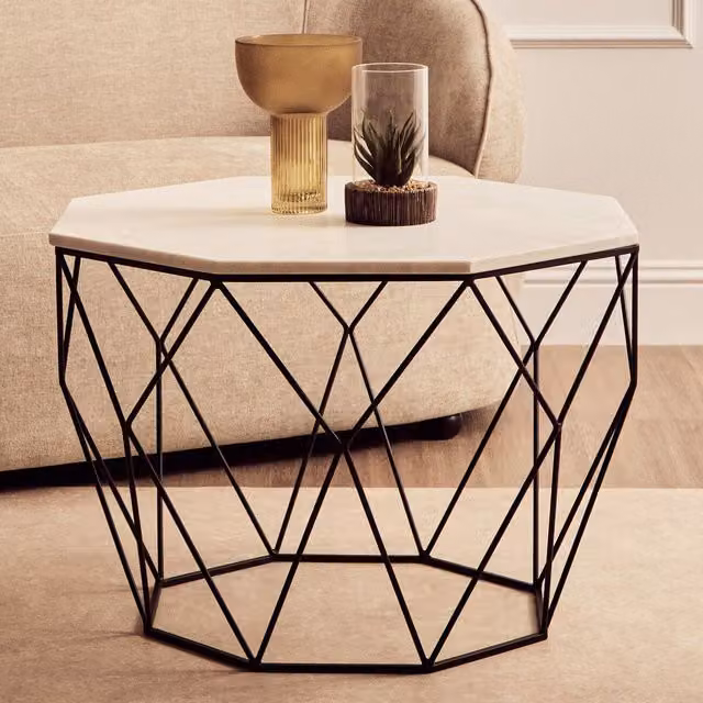 Orsina Shalimar Octagon Table in Black Marble – 2