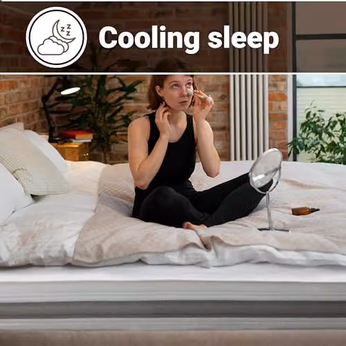 The White Stone Hybrid Double Mattress in White and Grey, W/D/H: 120 x 190 x 20 cm – 5
