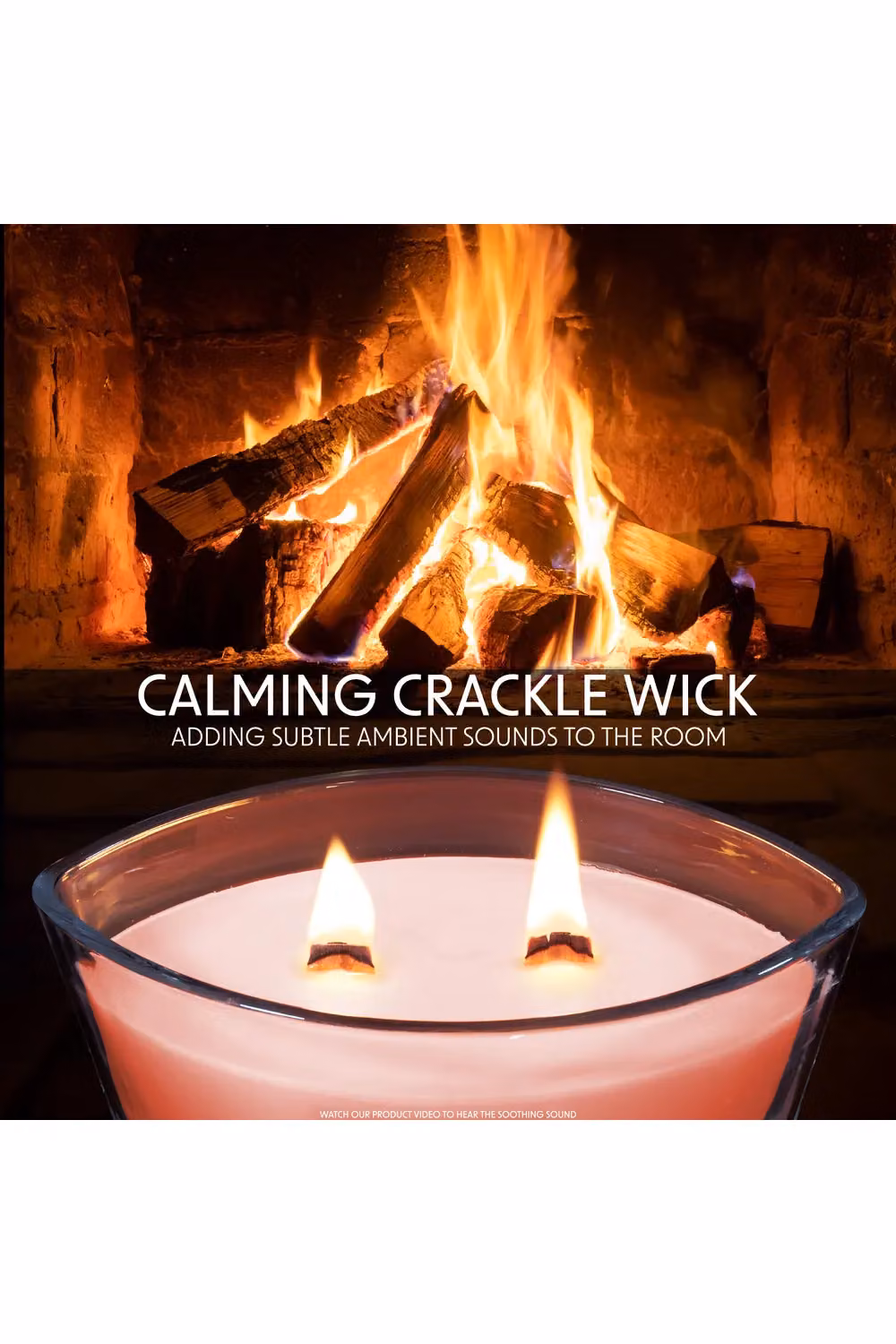 Deco Express Toasted Marshmallows Scented Woodwick Pillar Candle in Orange – 7