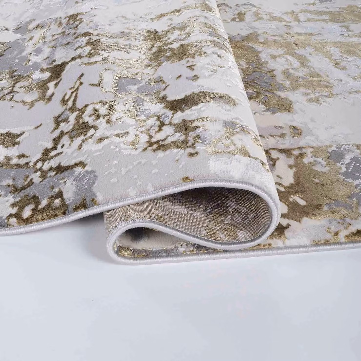 Desire Rugs Styra Modern Abstract Area Rug in Gold and Silver, W/D: 120 x 170 cm – 2