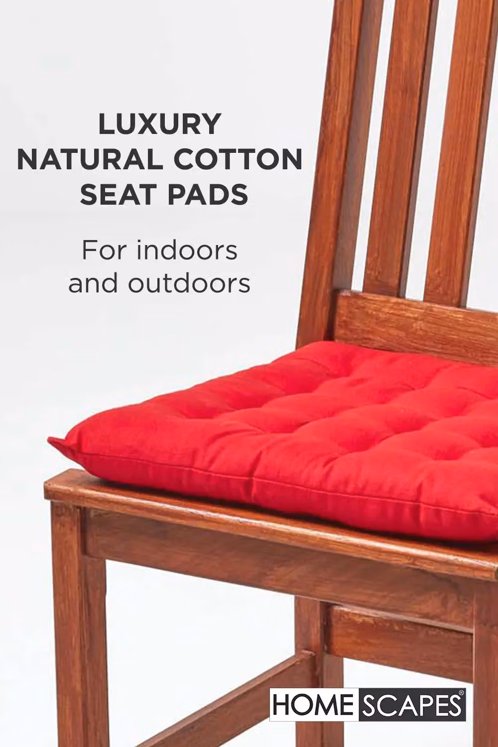 Homescapes 6 Pack Luxury Red Cotton Seat Pads, W/D/H: 40 x 40 x 40 cm – 2