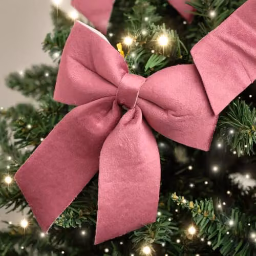 Melody Maison Set of 4 Red and Pink Vintage Christmas Bows – 2