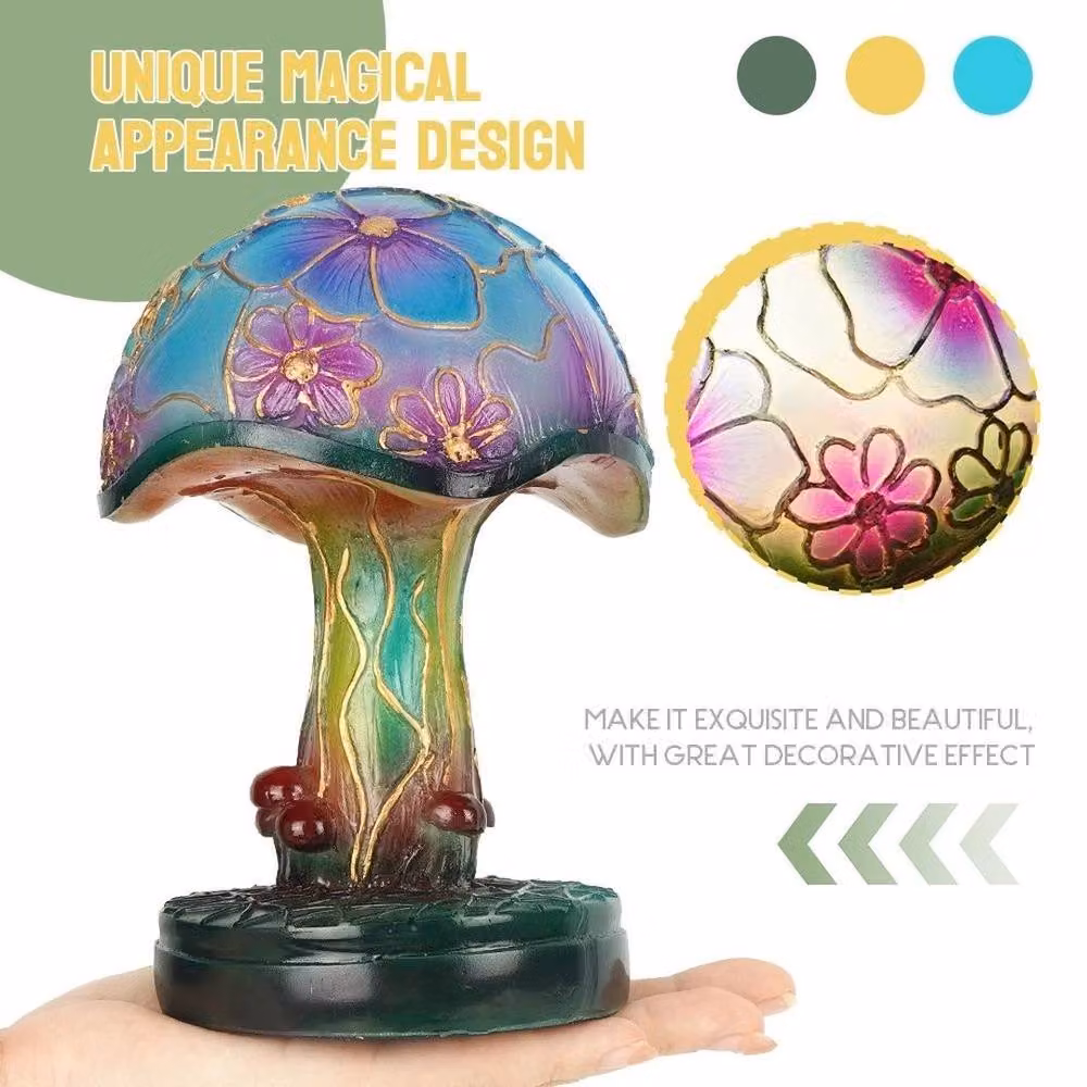 NESTLUNE Mushroom Desk Lamp in Multicolour Resin – 4
