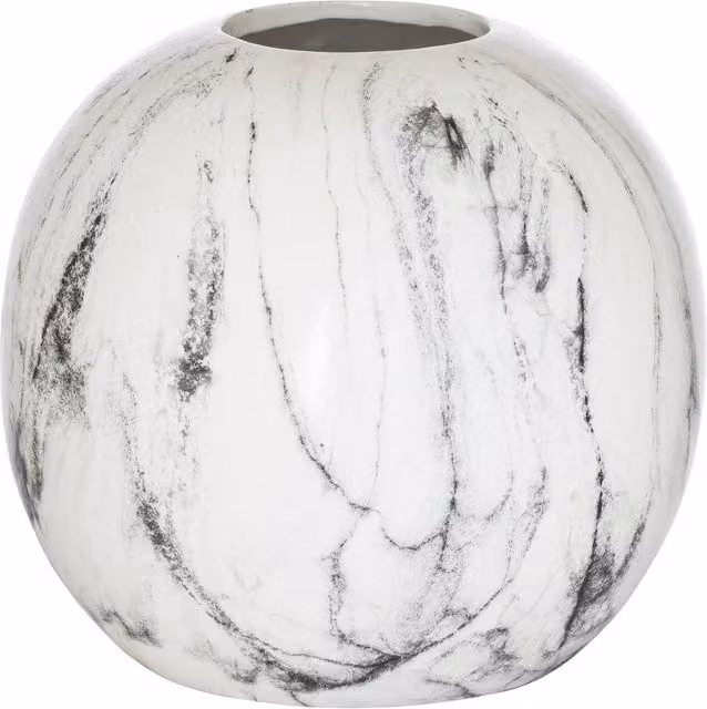 Love Lace White Marble Pudding Vase in Ceramic