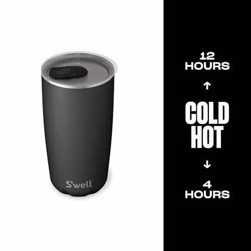 S'well Black Stainless Steel Tumbler, 530ml – 3