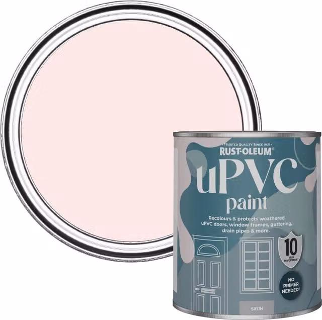 Rust-Oleum Satin Finish UPVC Paint in Pink, 0.75 l
