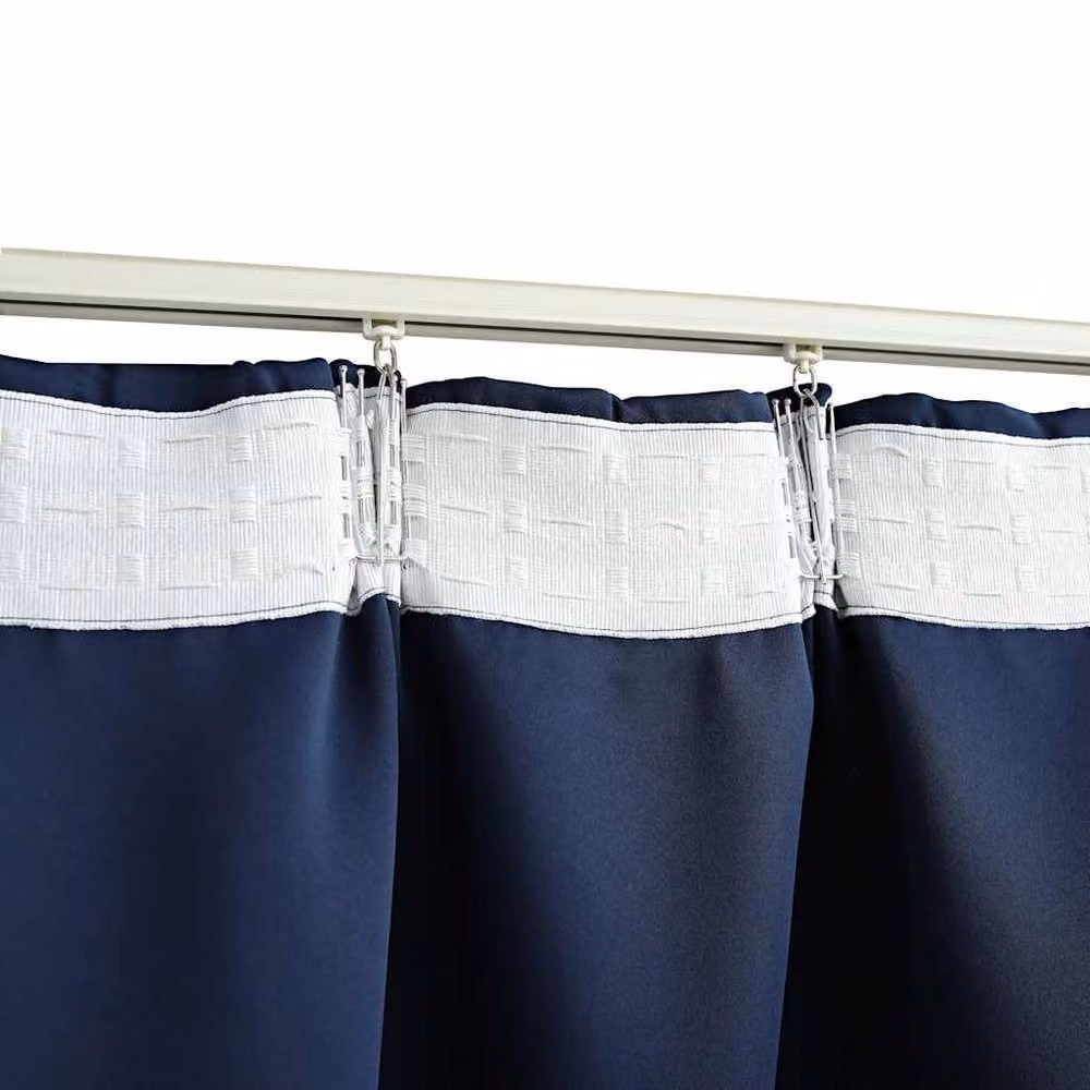 Berkfield Home Blue Blackout Curtain Fabric Panels with Hooks, 2 Pack, W: 140 cm, H: 245 cm – 4