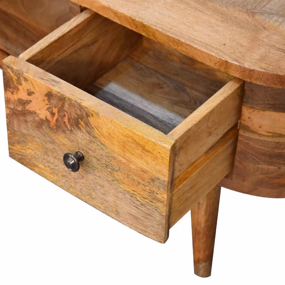 STILVORA Mid-Century Brown Wood Entertainment Unit with Media Compartments – 2