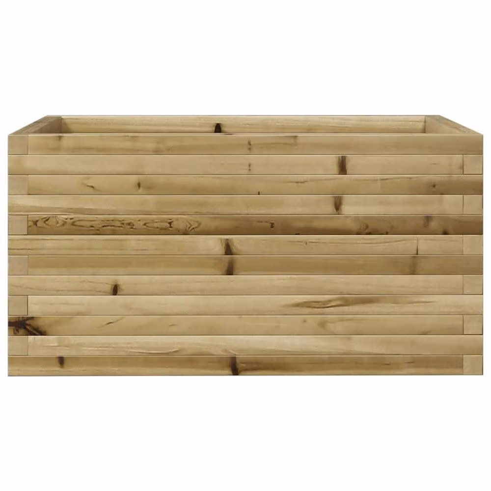 Berkfield Wood Garden Planter Tub in Beige, W/D/H: 90 x 60 x 45.5 cm – 2