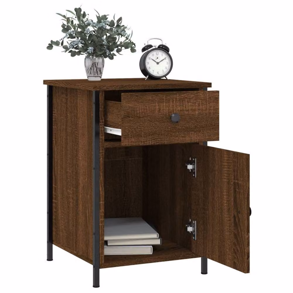 Berkfield Home Elegant Bedside Cabinets, 2 Piece Set in Brown Oak, W/D/H: 40 x 42 x 60 cm – 3