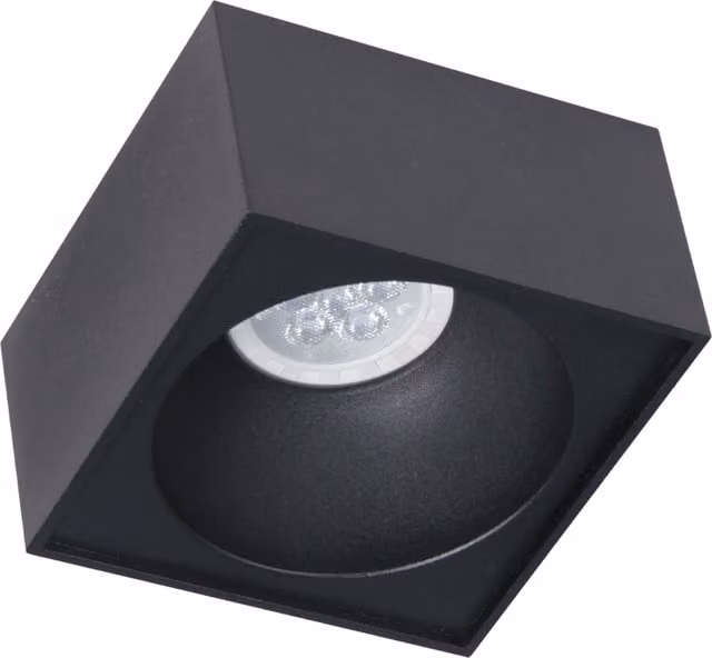 Milagro Bali Square Black Surface Mounted Spotlight, 1xGU10, Aluminium