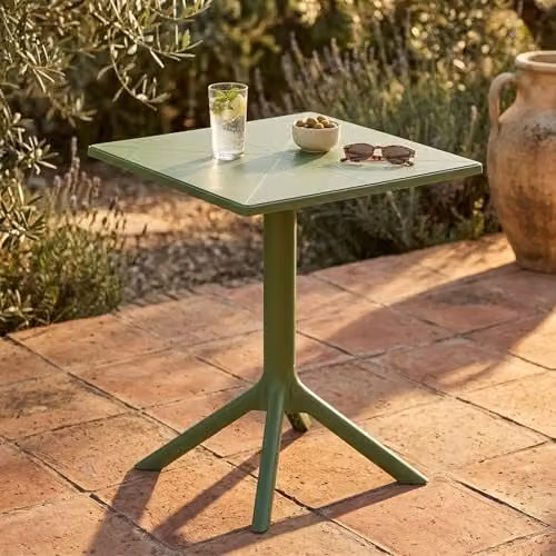 Core Products Rimini Bistro Dining Table for Garden and Patio, Square W/D/H: 60 x 60 x 75 cm, White and Green – 3