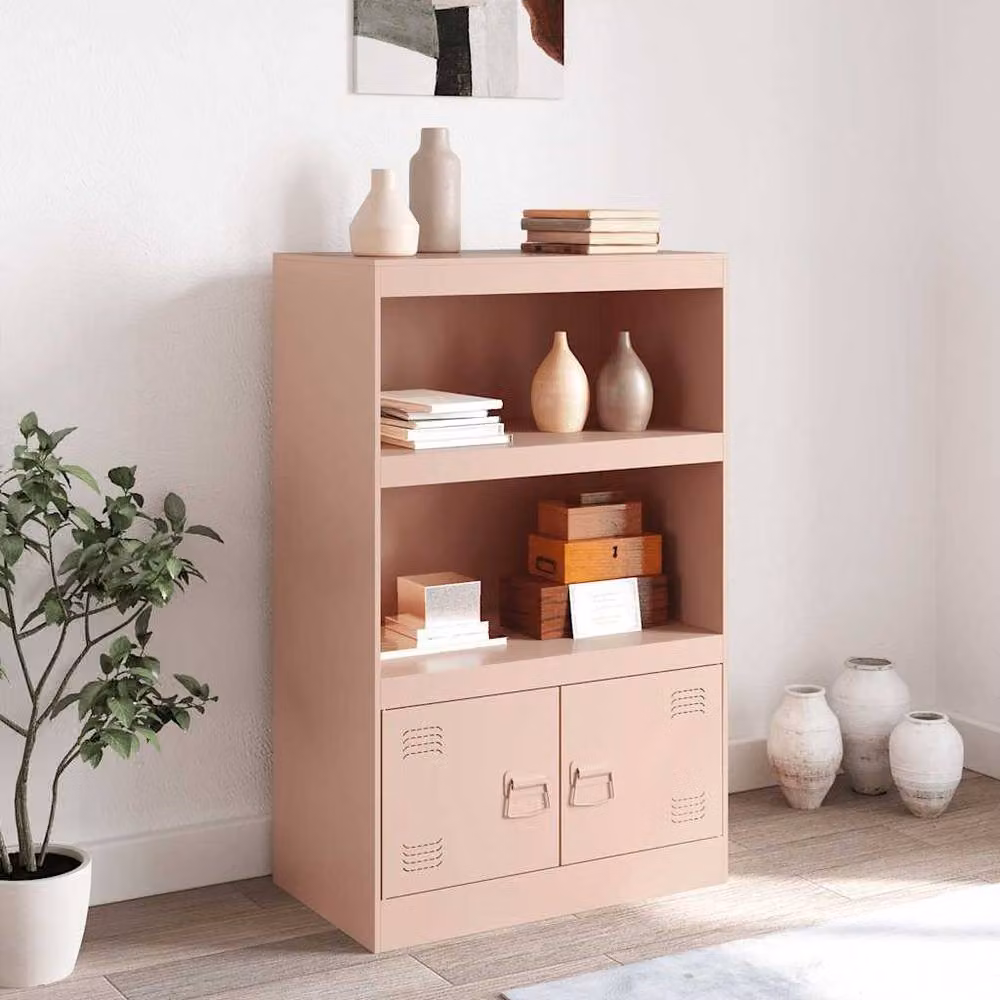 Berkfield Home Modern Pink Metal Sideboard W/D/H: 67 x 39 x 107 cm – 2