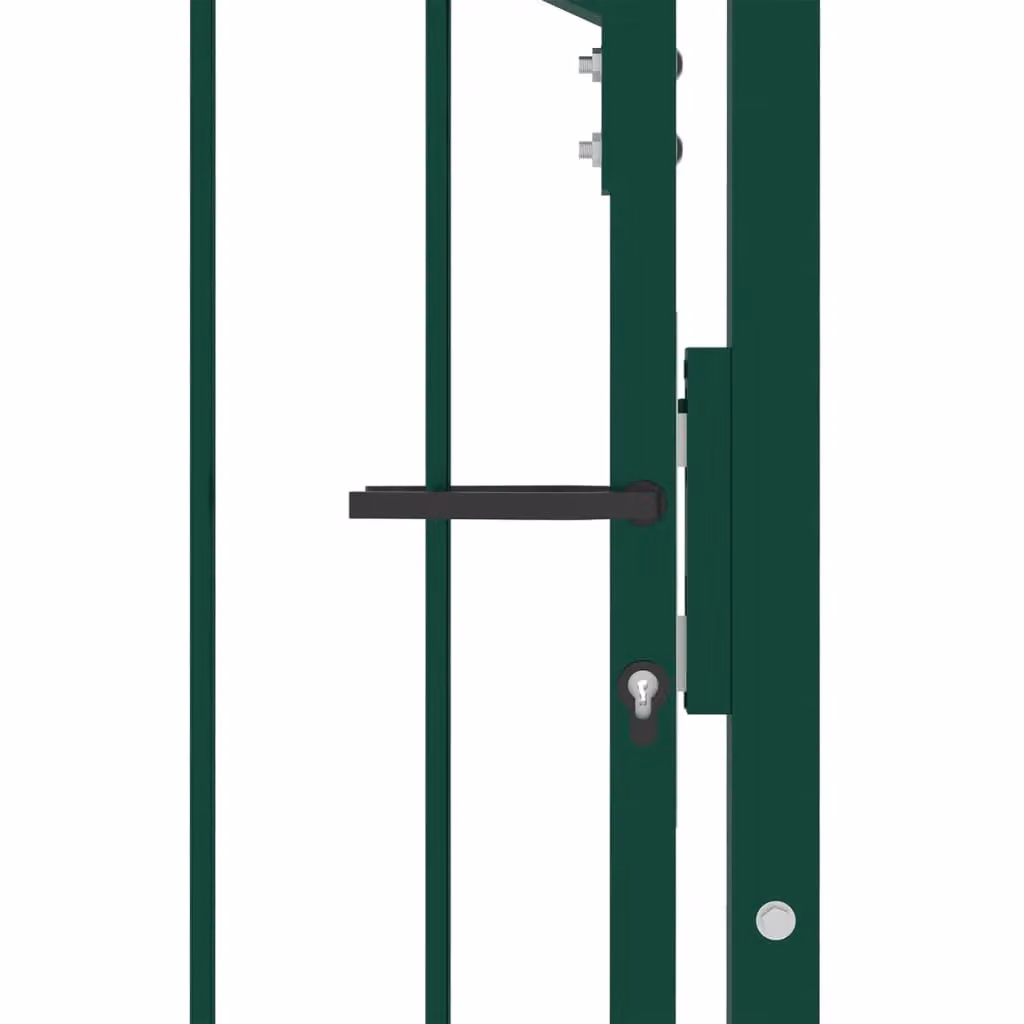 Berkfield Home Steel Spiked Swing Fence Gate, Green, W: 100 cm, H: 125 cm – 3