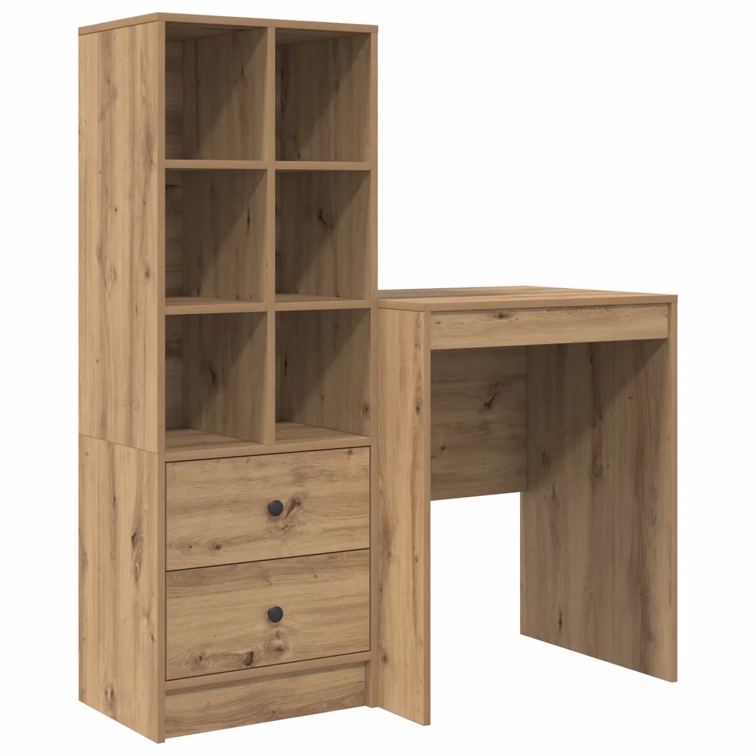 Berkfield Modern Writing Desk with Storage in Artisan Oak Brown – 2