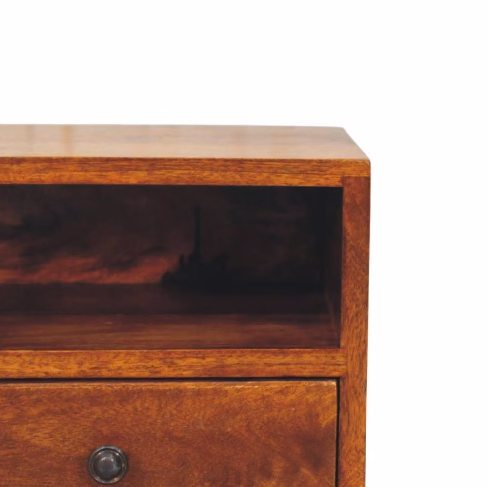 STILVORA Modern Wall-Mounted Nightstand with Drawer in Brown and Black – 5