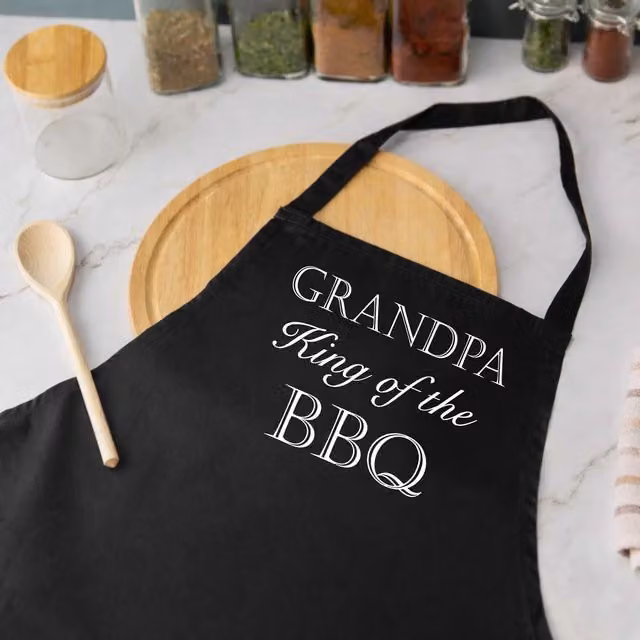 60 Second Makeover Limited Grandpa King Of The BBQ Black Apron for Men