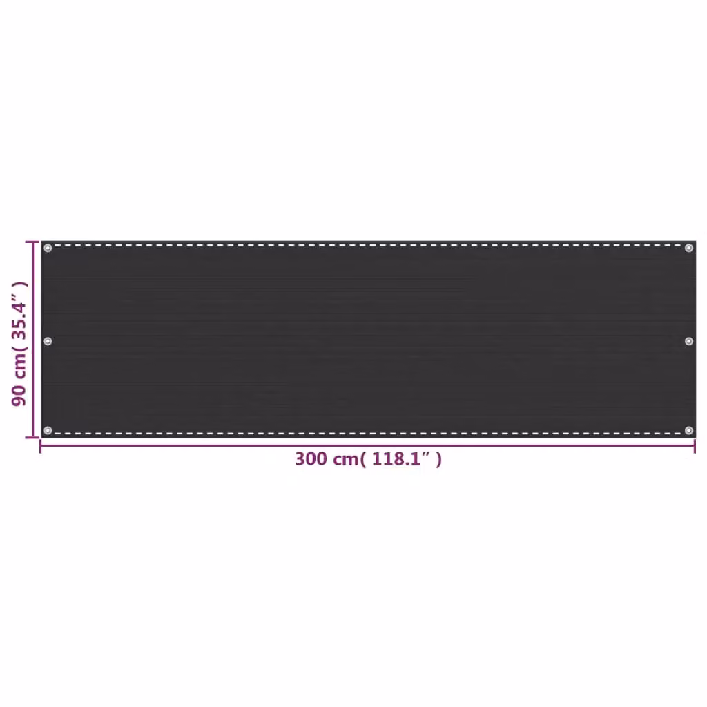 Berkfield Home Anthracite and Black Semi-Transparent Balcony Screen, W: 90 cm, H: 300 cm – 3
