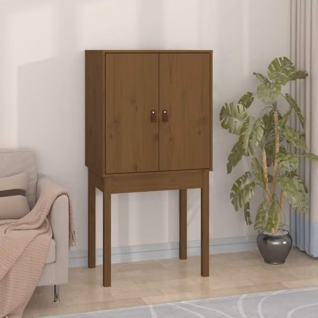 Berkfield Home Highboard in Honey Brown Solid Wood Pine, W/D/H: 60 x 40 x 120 cm – 1