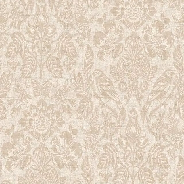 Holden Décor Hawthorn Meadow Floral Blown Vinyl Textured Wallpaper in Beige
