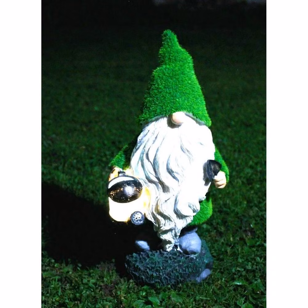KlausPeter Wolf Solar Flocked Santa Garden Ornament in Multicolour and Green – 3