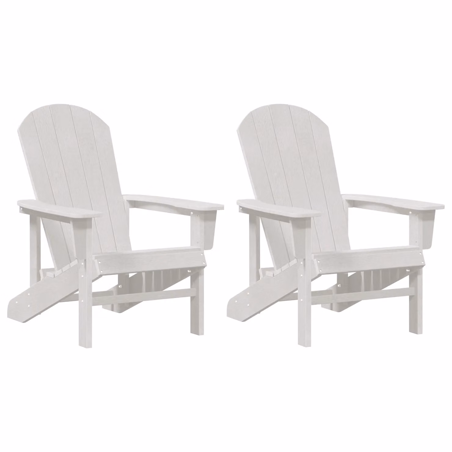 Berkfield Home Adirondack Chairs, 2 Piece Set in White, W/D/H: 74 x 82 x 90 cm – 2