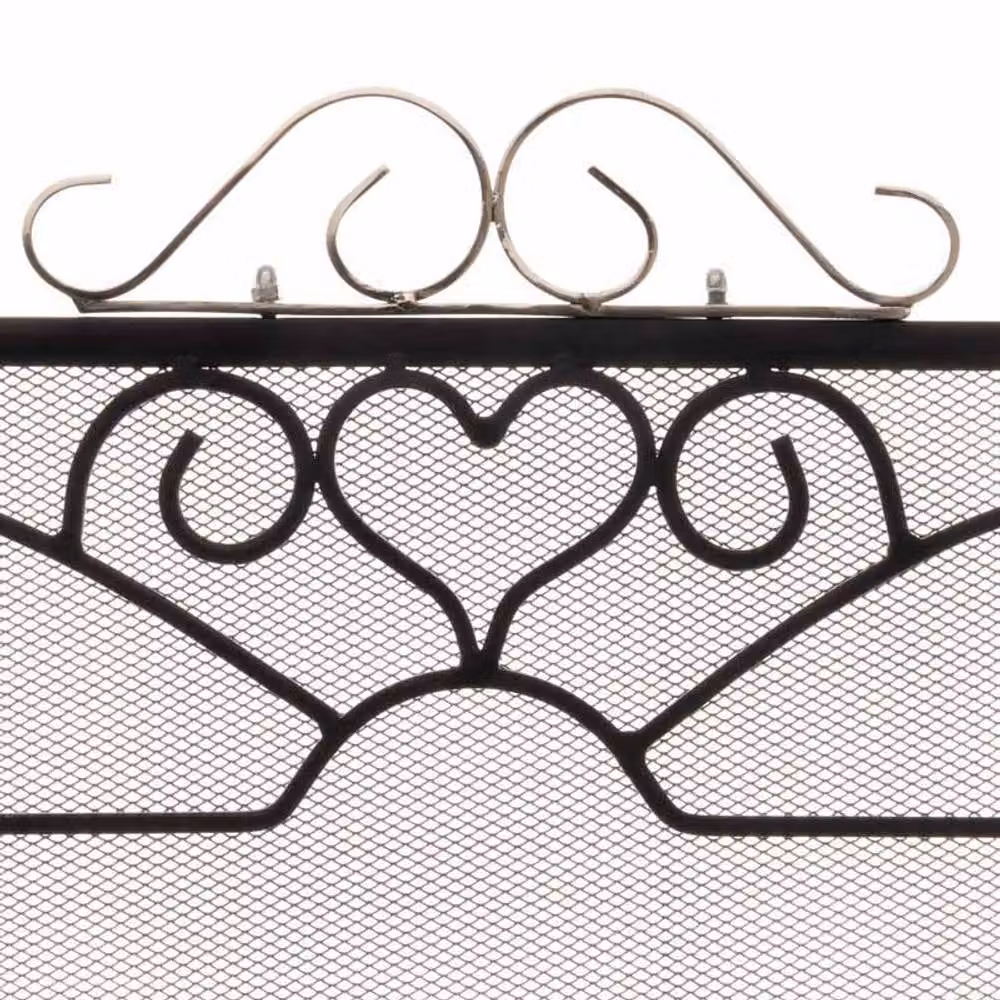 Lemon Pavilion Furniture and Decor Chrome Topped Three Fold Fire Screen, W: 98 cm, D: 23 cm, H: 65 cm, Black/Silver – 2