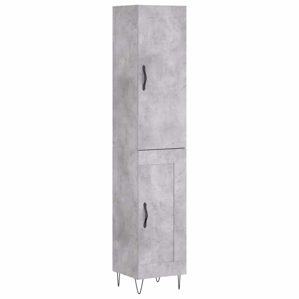 Berkfield Home Industrial Highboard in Concrete Grey, W/D/H: 34.5 x 34 x 180 cm – 2