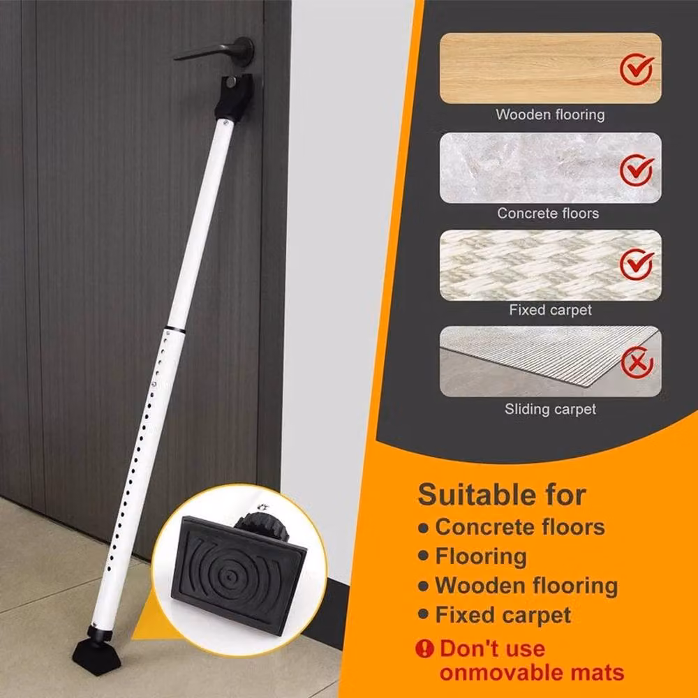 FLAVORA Adjustable Door Jammer Security Bar for Patio Doors, White, W/D/H: 1000 cm x 52 cm x 52 cm – 3