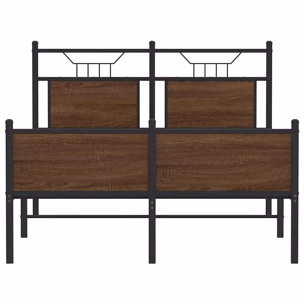 Berkfield Home Small Double Bed Frame in Brown Oak, W/D/H: 120 x 200 cm – 3