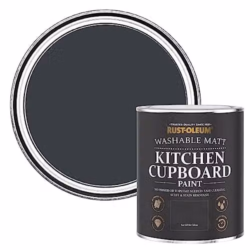 Rust-Oleum Anthracite Grey Kitchen Cupboard Paint in a Matt Finish, 750ml – 1