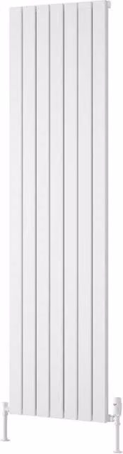 Bathroom Kingdom Piatto White Single Flat Panel Vertical Aluminium Radiator H: 180 cm, W: 52 cm