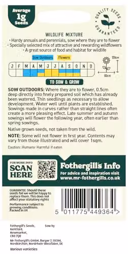 Mr Fothergill's Oh Sow Simple Wildflower Wildlife Mix Multicolour Flower Seeds – 2