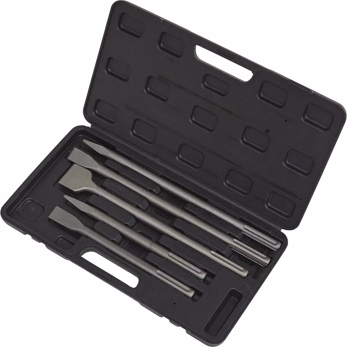 Loops 5 Piece SDS MAX Demolition Kit with Flat and Pointed Chisels in Silver and Grey – 2