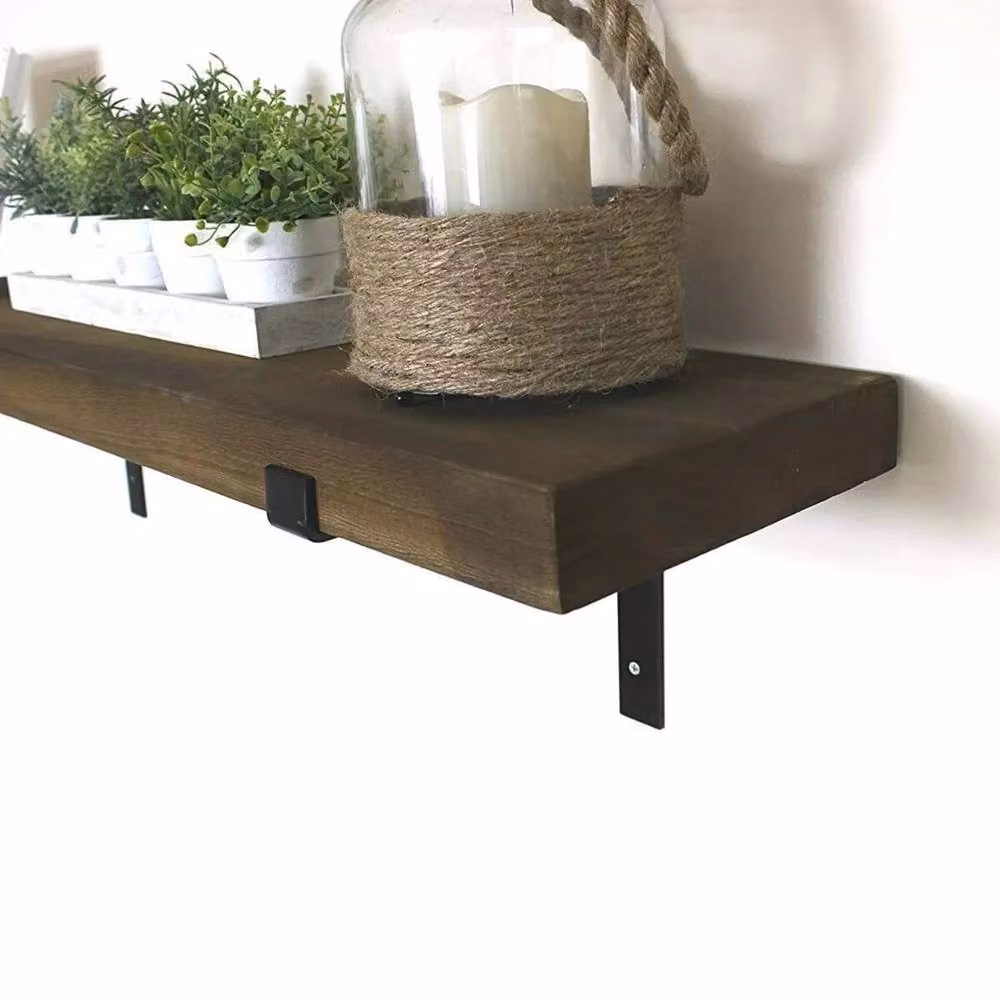 Marco Paul Set of 2 Black Steel Scaffold Board Wall Shelf Brackets, W: 1000 cm, D: 52 cm – 2