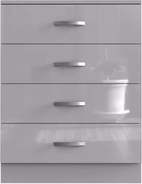 FLAVORA High Gloss Grey Chest of Drawers for your Bedroom – 1