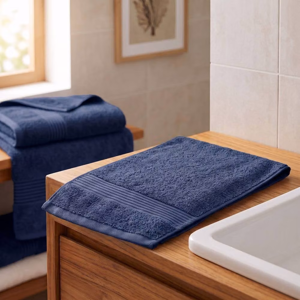 Grace Premium Fluffy Cotton Hand Towels, Pack of 6, Blue, 500 GSM – 2