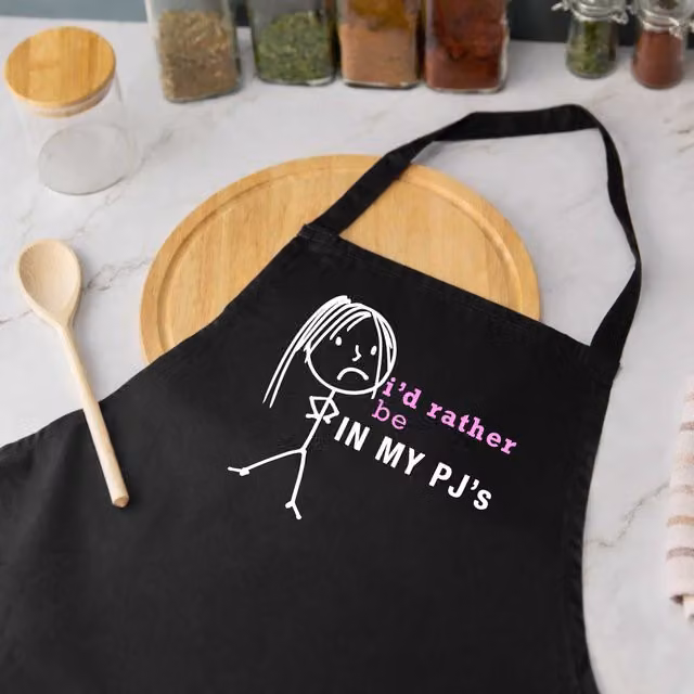 60 Second Makeover Women's I'd Rather Be In My PJ's Apron in Black