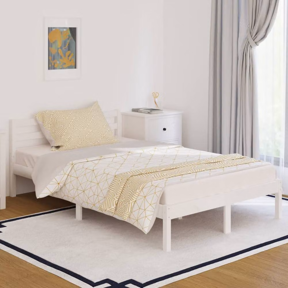 Berkfield Home Beautiful Day Bed in White Solid Pine Wood, W/D/H: 200 x 120 x 69.5 cm – 2