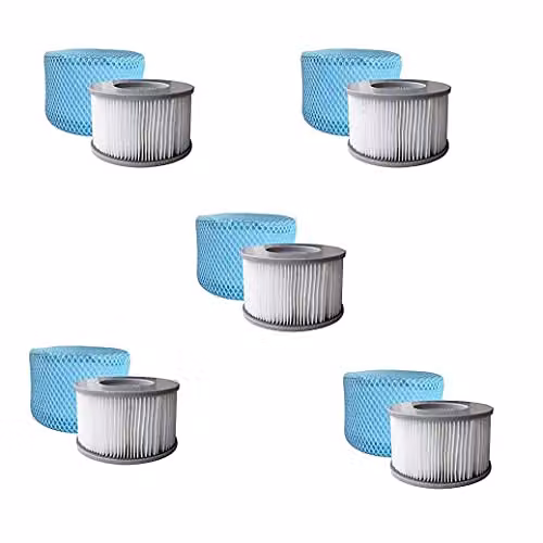 Shatchi Blue Hot Tub Filter Cartridge and Mesh Cover Set, Pack of 6 – 3