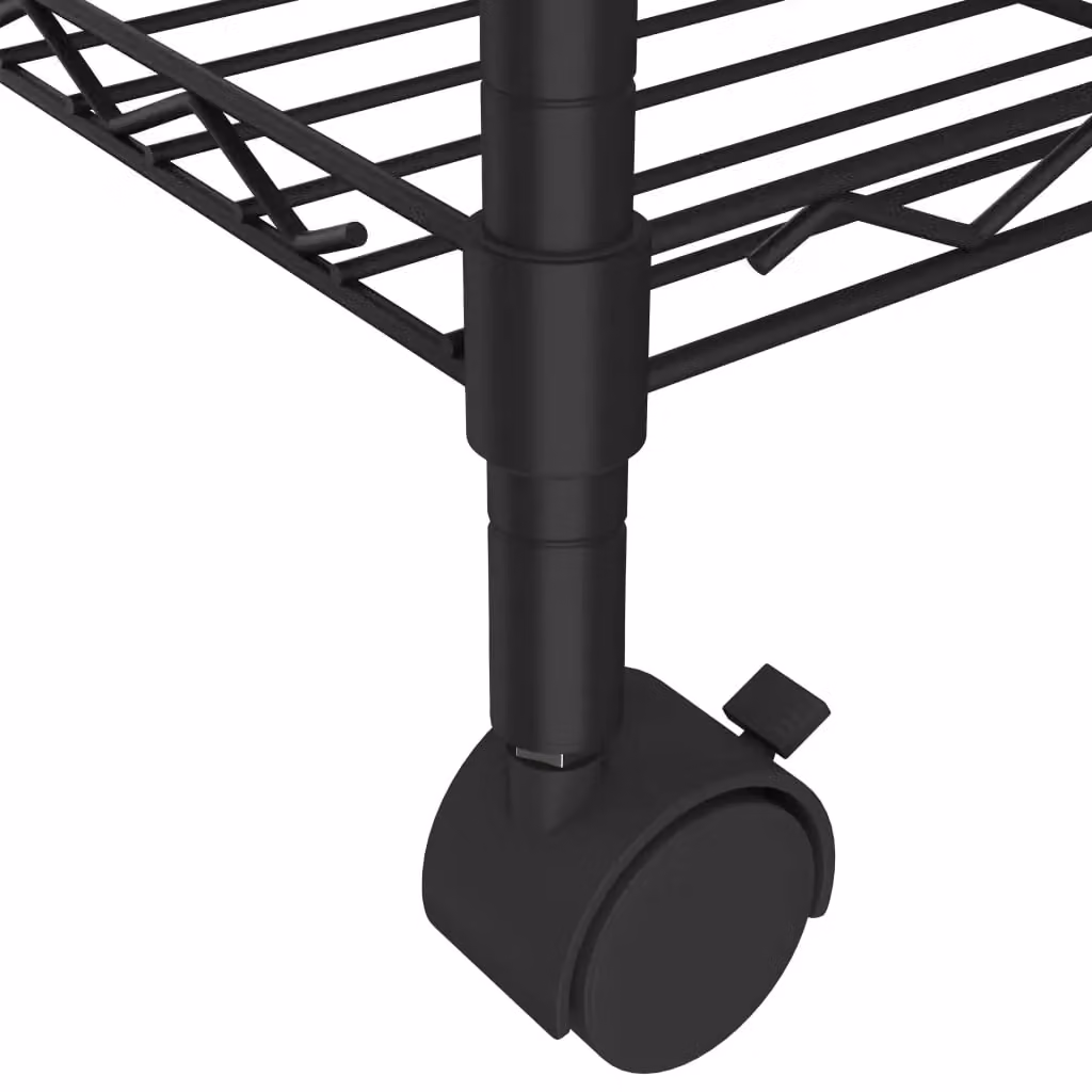 Berkfield Home 5-Tier Metal Storage Shelf with Wheels, Black, W/D/H: 75 x 35 x 155 cm – 4