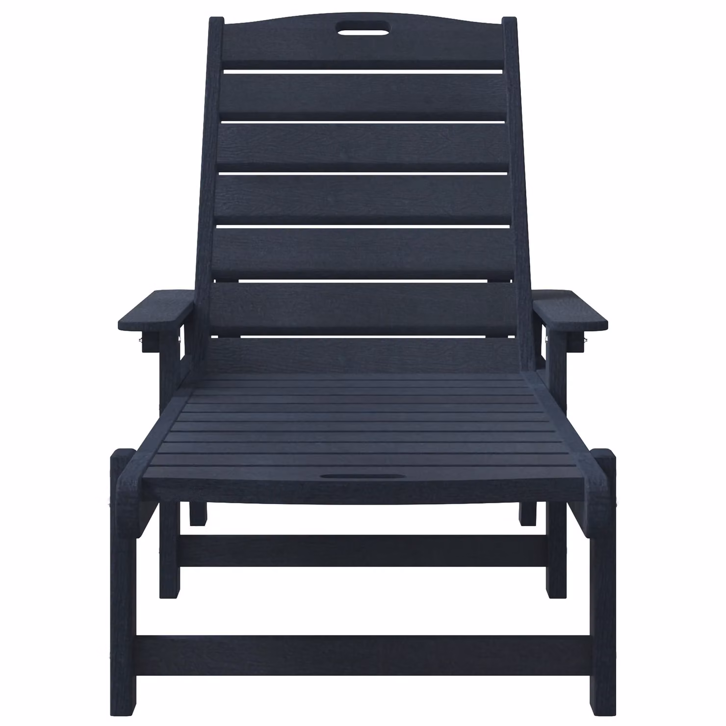 Berkfield Home Navy Blue Sun Lounger with Armrests, W: 53 cm, D: 162 cm, H: 98.5 cm – 4