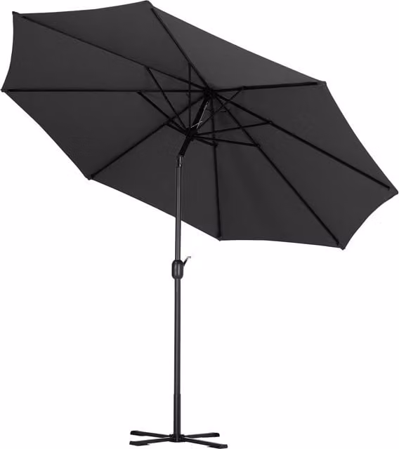 Lifeideas 3m Rotating Cantilever Garden Parasol with Cross Base in Black