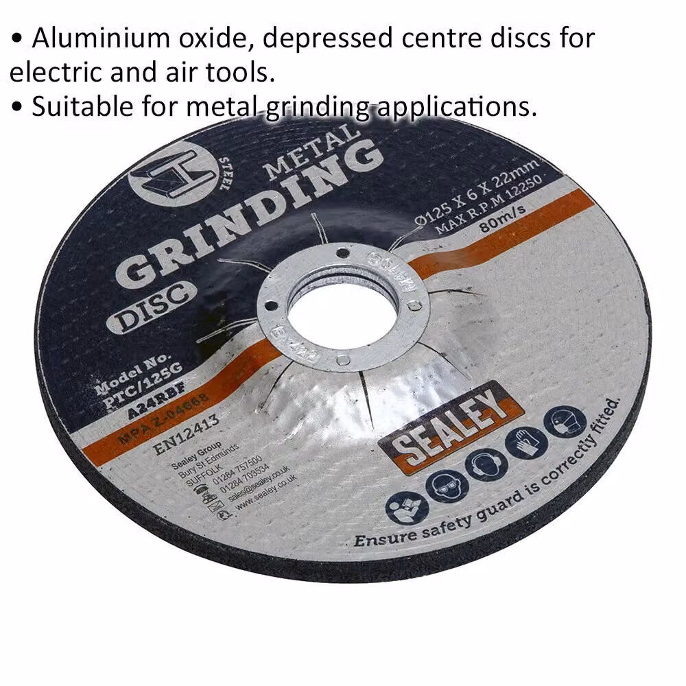 Loops Aluminium Oxide DPC Metal Grinding Disc, Black and Multicolour, Diameter: 125 mm, Thickness: 6 mm, Bore: 22 mm – 2