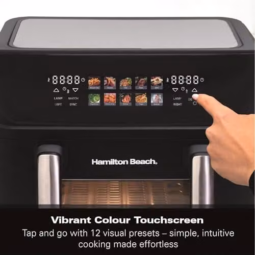 Hamilton Beach 10L Dual Zone FlexiZone Air Fryer with LCD Touchscreen and Vortex Technology, Black HB983AP – 5