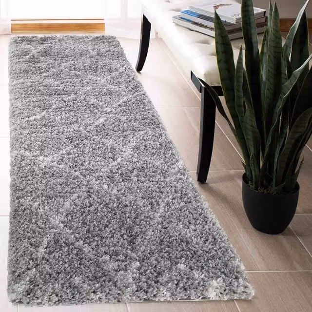 Desire Rugs Moroccan Berber Shaggy Runner, Grey, W: 60 cm, L: 220 cm